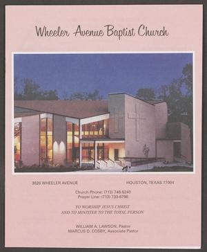 [Wheeler Avenue Baptist Church Bulletin: January 30, 2000]