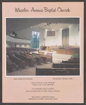 [Wheeler Avenue Baptist Church Bulletin: June 25, 2000]