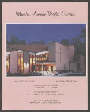 Primary view of object titled '[Wheeler Avenue Baptist Church Bulletin: September 17, 2000]'.