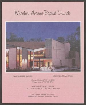 [Wheeler Avenue Baptist Church Bulletin: November 26, 2000]