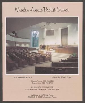 [Wheeler Avenue Baptist Church Bulletin: July 22, 2001]