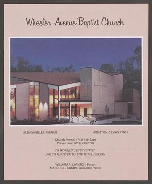 [Wheeler Avenue Baptist Church Bulletin: August 19, 2001]