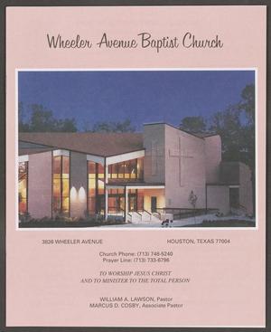 [Wheeler Avenue Baptist Church Bulletin: September 16, 2001]