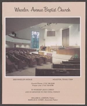 [Wheeler Avenue Baptist Church Bulletin: January 6, 2002]