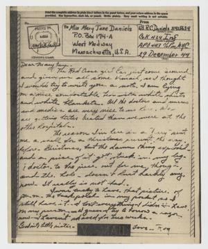 Primary view of object titled '[Letter from Rogers Daniels to Mary Jane Daniels, December 29, 1944]'.