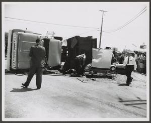 [Scene of Collision Between Sedan and Dump Truck]