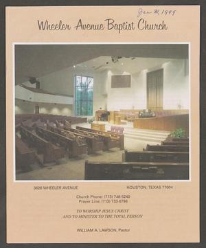 [Wheeler Avenue Baptist Church Bulletin: January 31, 1999]
