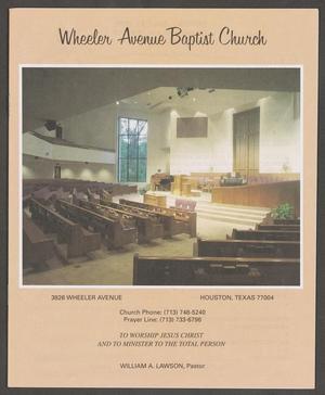[Wheeler Avenue Baptist Church Bulletin: May 23, 1999]
