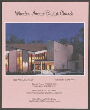 Primary view of object titled '[Wheeler Avenue Baptist Church Bulletin: October 10, 1999]'.