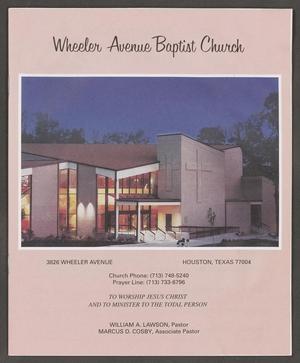 [Wheeler Avenue Baptist Church Bulletin: September 15, 2002]