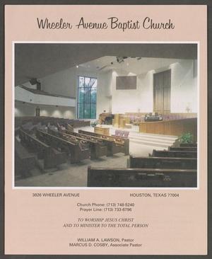[Wheeler Avenue Baptist Church Bulletin: October 20, 2002]