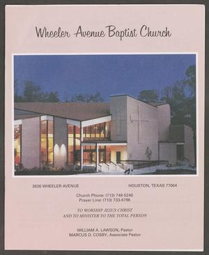 Primary view of object titled '[Wheeler Avenue Baptist Church Bulletin: October 27, 2002]'.