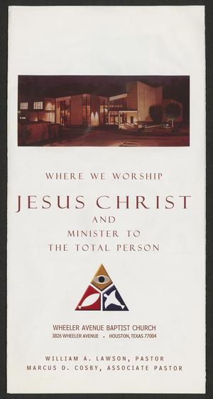 Primary view of object titled '[Wheeler Avenue Baptist Church Bulletin: April 27, 2003]'.