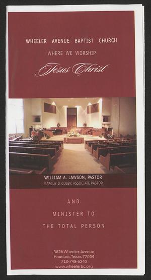 [Wheeler Avenue Baptist Church Bulletin: July 13, 2003]