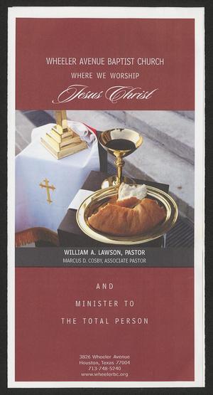 Primary view of object titled '[Wheeler Avenue Baptist Church Bulletin: August 3, 2003]'.