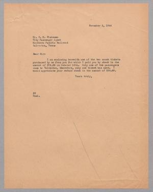 [Letter from Daniel W. Kempner to C. E. Blakeman, November 2, 1944]