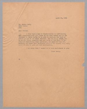 [Letter from Daniel W. Kempner to George Sealy, April 24, 1944]