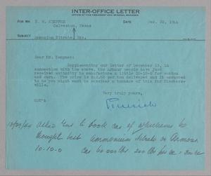 [Inter-Office Letter from G. D. Ulrich to D. W. Kempner, December 22, 1944]