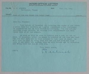 [Inter-Office Letter from G. D. Ulrich to D. W. Kempner, December 19, 1944]