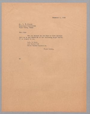 [Letter from Daniel W. Kempner to Gus D. Ulrich, December 7, 1944]