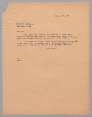 [Letter from Daniel W. Kempner to Gus D. Ulrich, November 24, 1944]
