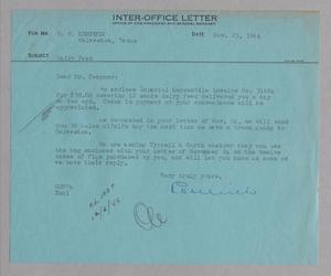 Primary view of object titled '[Inter-Office Letter from G. D. Ulrich to D. W. Kempner, November 25, 1944]'.