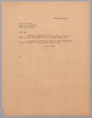 [Letter from Daniel W. Kempner to Gus D. Ulrich, November 20, 1944]