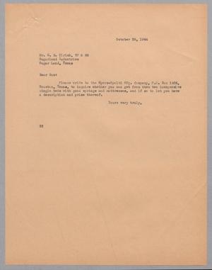 [Letter from Daniel W. Kempner to Gus D. Ulrick, October 28, 1944]