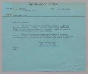 [Inter-Office Letter from G. D. Ulrich to D. W. Kempner, October 27, 1944]