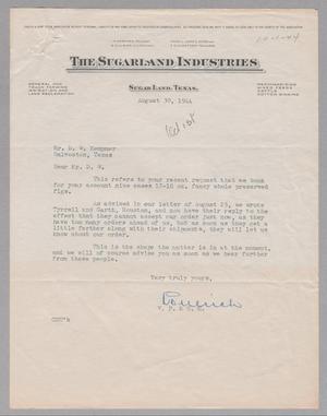 [Letter from Gus D. Ulrich to D. W. Kempner, August 30, 1944]