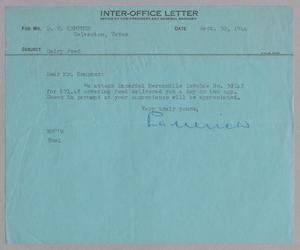 Primary view of object titled '[Inter-Office Letter from G. D. Ulrich to D. W. Kempner, September 30, 1944]'.