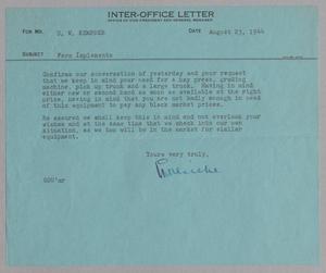 [Inter-Office Letter from G. D. Ulrich to D. W. Kempner, August 23, 1944]