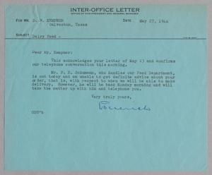 [Inter-Office Letter from G. D. Ulrich to D. W. Kempner, May 27, 1944]