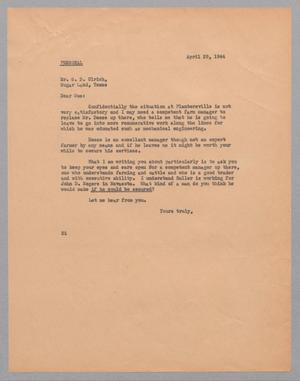 [Letter from Daniel W. Kempner to G. D. Ulrich, April 29, 1944]