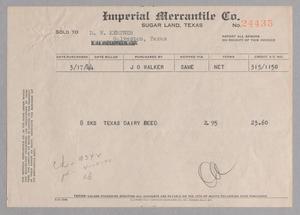 [Invoice for Texas Diary Deed, March 1944]