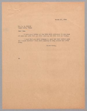 [Letter from D. W. Kempner to G. D. Ulrich, March 17, 1944]