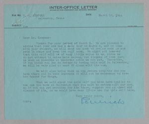 [Inter-Office Letter from G. D. Ulrich to D. W. Kempner, March 10, 1944]