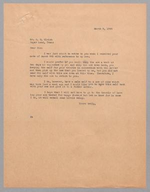 [Letter from D. W. Kempner to G. D. Ulrich, March 09, 1944]