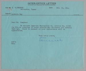 [Inter-Office Letter from G. D. Ulrich to D. W. Kempner, February 21, 1944]