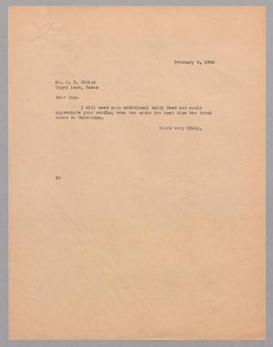 [Letter from D. W. Kempner to G. D. Ulrich, February 04, 1944]