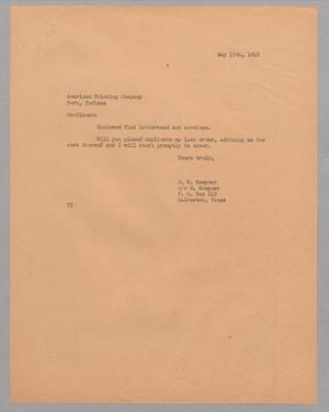 Primary view of object titled '[Memorandum from Daniel W. Kempner, May 17, 1948]'.