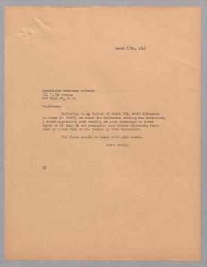 [Letter from Daniel W. Kempner to Associated American Artists, March 17, 1948]