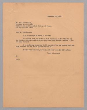 [Letter from Daniel W. Kempner to Bill Carmichael, November 10, 1948]