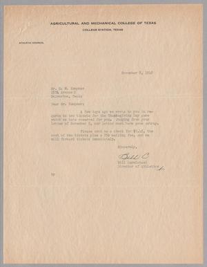 [Letter from Bill Carmichael to D. W. Kempner, November 8, 1948]