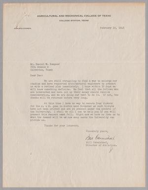 [Letter from Bill Carmichael to D. W. Kempner, February 10, 1948]