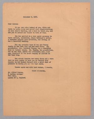 [Letter from D. W. Kempner to Alfred Bossom, November 09, 1948]