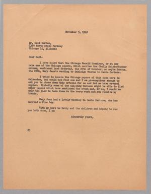 Primary view of object titled '[Letter from Daniel W. Kempner to Mr. Gail Borden, November 5, 1948]'.