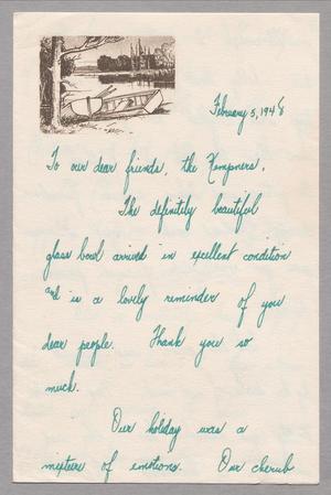 [Letter from Charlotte to Jeane and D. W. Kempner, February 5, 1948]