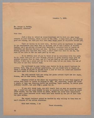 Primary view of object titled '[Letter from D. W. Kempner to Joseph R. Bertig, December 7, 1948]'.