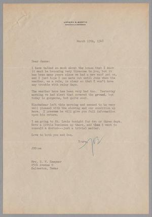 [Letter from Joseph R. Bertig to Jeane Kempner, March 12, 1948]